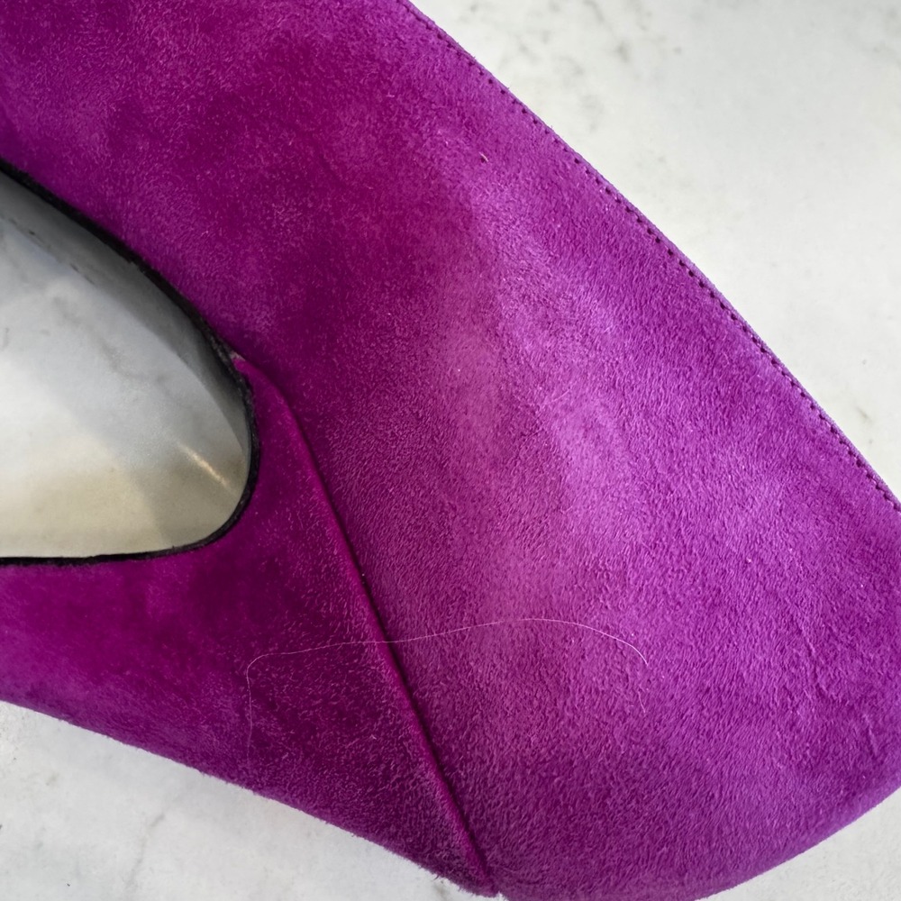 Charles Jourdan Paris Women 7.5 Fuchsia Pink Suede Pointy Toe Stiletto Heel Pump - Picture 9 of 15